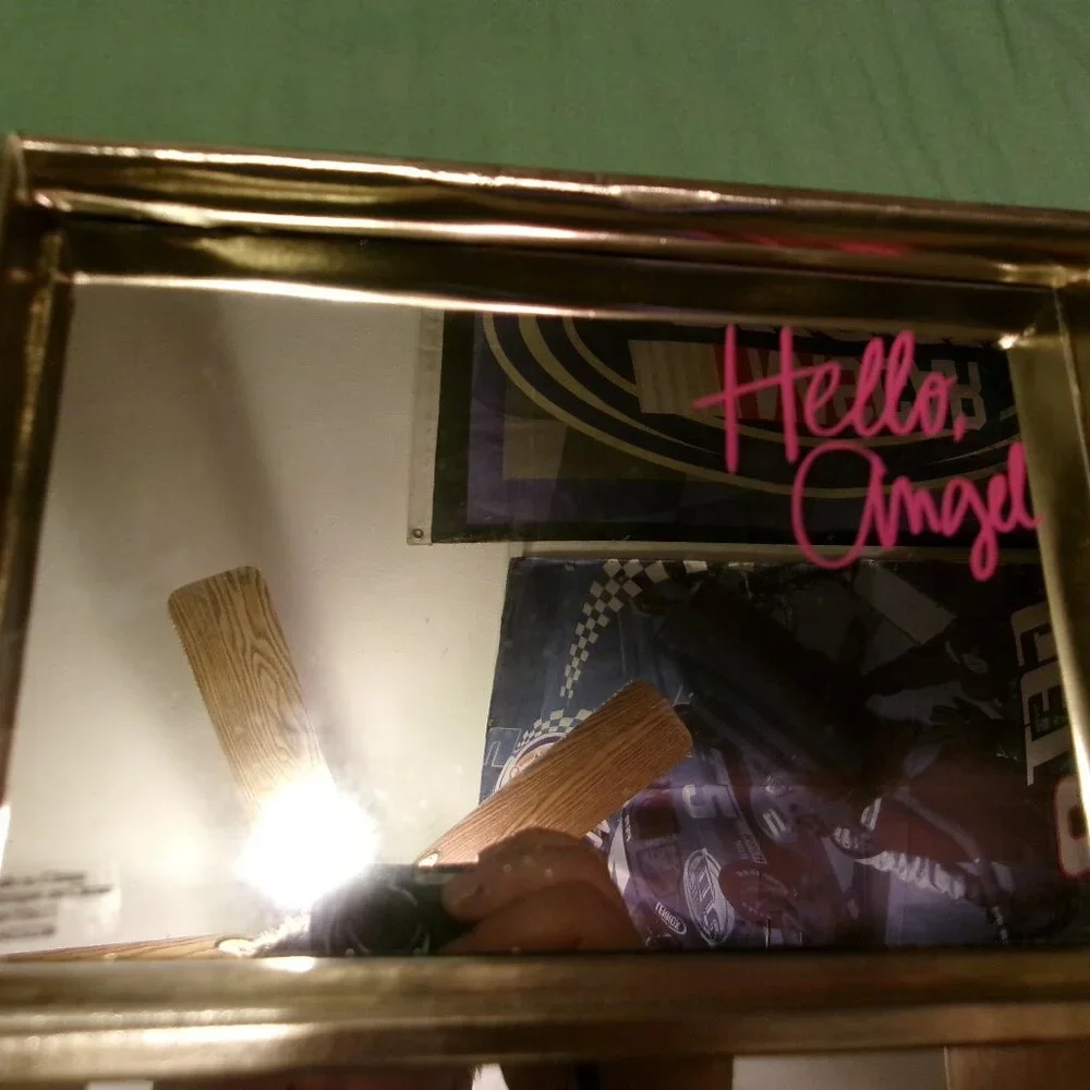 Victoria's Secret Hello Angel Heavenly Gift Set Gold Glitter Mirror Storage Box